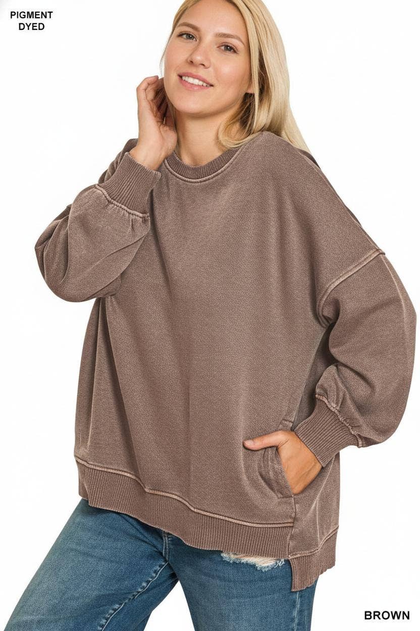 1121 Plus Pigment Dye Fleece Hi Low Hem with Pocket - Adult & Kids T-Shirts, Sweatshirts & Hoodies apparel design preview 1