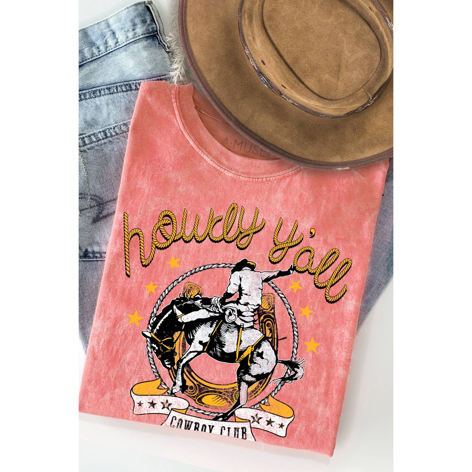 Howdy Yall Vintage Mineral Wash - Adult & Kids T-Shirts, Sweatshirts & Hoodies apparel design preview 1