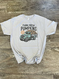 Farm Fresh Pumpkins with Truck On Silver - Adult & Kids T-Shirts, Sweatshirts & Hoodies apparel design preview 1