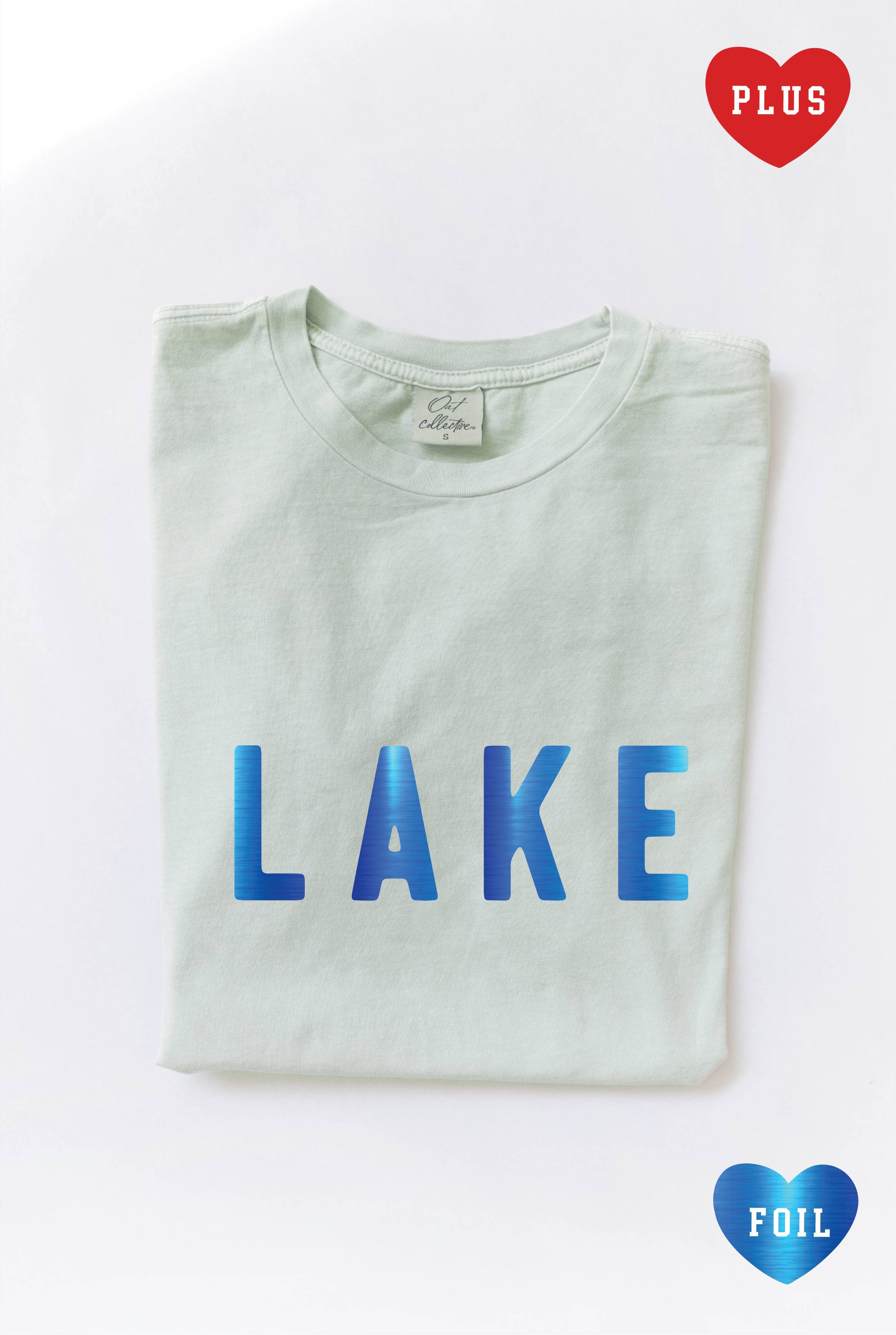 Lake Foil Graphic Plus Size Mineral Washed Top - Adult & Kids T-Shirts, Sweatshirts & Hoodies apparel design preview 1