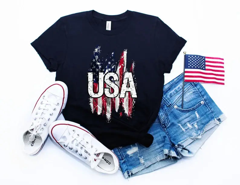 USA American Flag - Adult & Kids T-Shirts, Sweatshirts & Hoodies apparel design preview 1