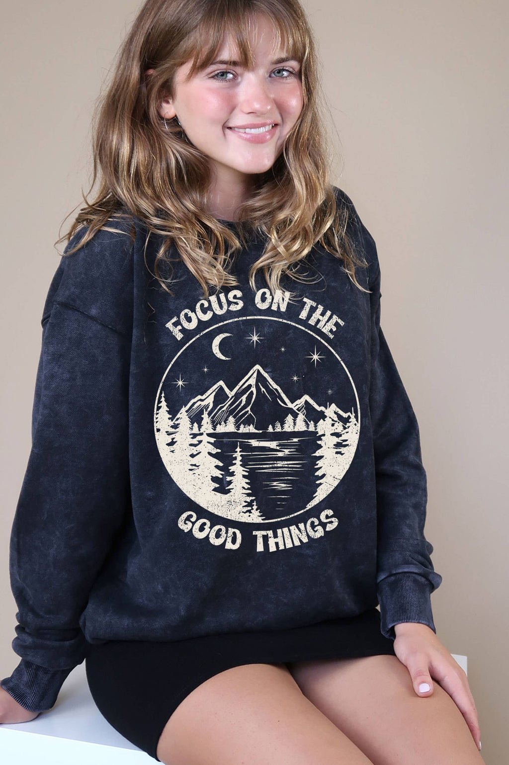 Focus On the Good Things Mineral Graphic Brushed - Adult & Kids T-Shirts, Sweatshirts & Hoodies apparel design preview 1