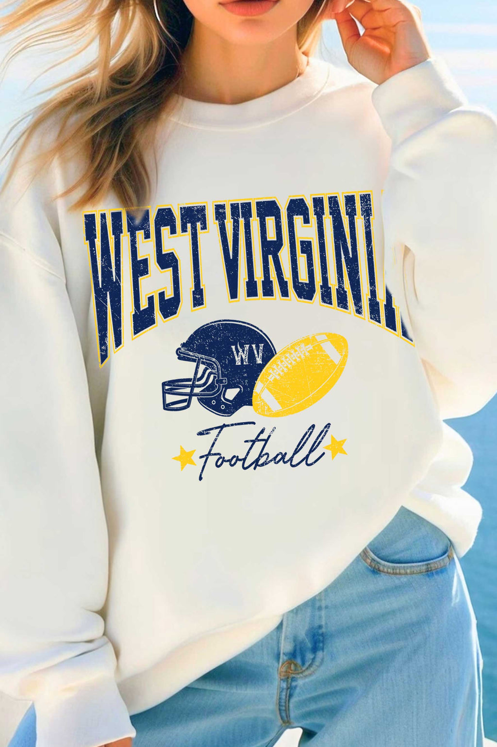 West Virginia Football Graphic Brushed - Adult & Kids T-Shirts, Sweatshirts & Hoodies apparel design preview 1