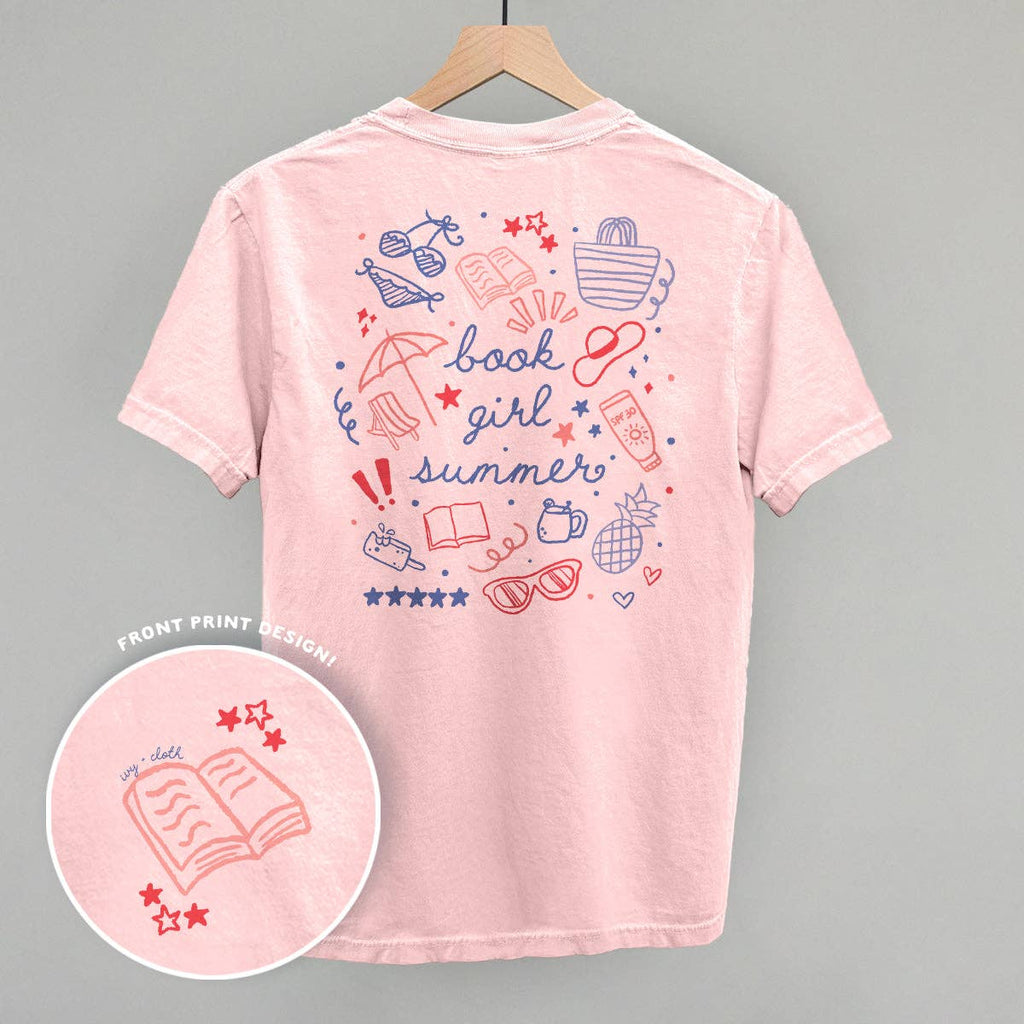 Book Girl Summer Colorful (Back Print) - Adult & Kids T-Shirts, Sweatshirts & Hoodies apparel design preview 1