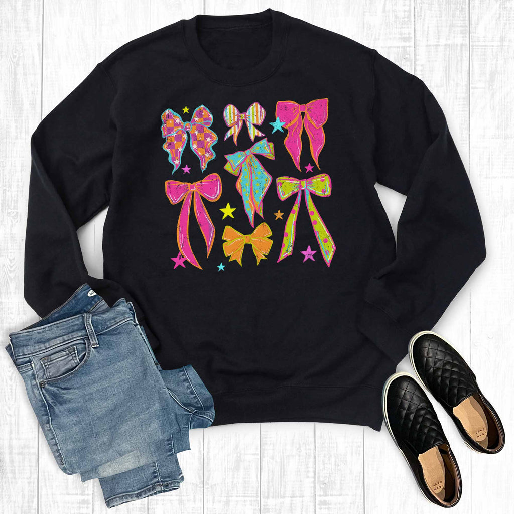 Retro Colorful Bow Collage Graphic - Adult & Kids T-Shirts, Sweatshirts & Hoodies apparel design preview 1