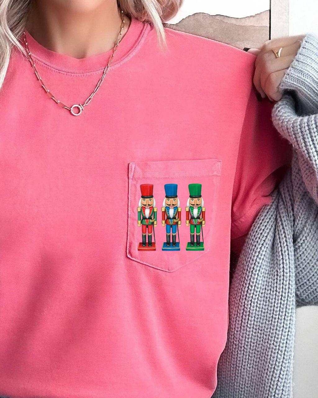 Nutcrackers, Christmas Santa Snow Winter Xmas Pocket - Adult & Kids T-Shirts, Sweatshirts & Hoodies apparel design preview 1