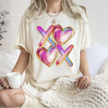 Glittery Colorful Valentine's Hearts Comfort Colors - Adult & Kids T-Shirts, Sweatshirts & Hoodies apparel design preview 1