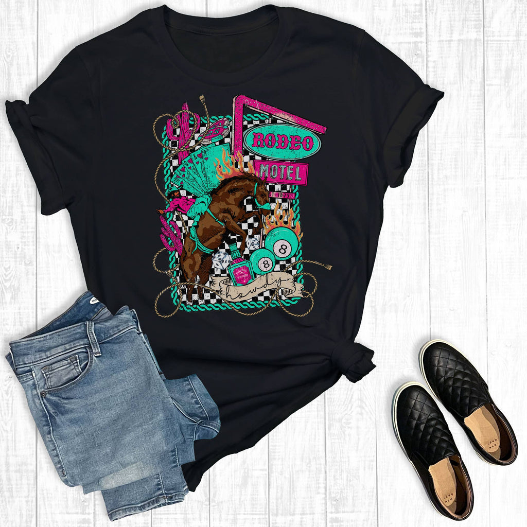 Western Rodeo Motel Graphic - Adult & Kids T-Shirts, Sweatshirts & Hoodies apparel design preview 1