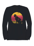 Retro Sunset Cat Silhouette Art Men's - Adult & Kids T-Shirts, Sweatshirts & Hoodies apparel design preview 1