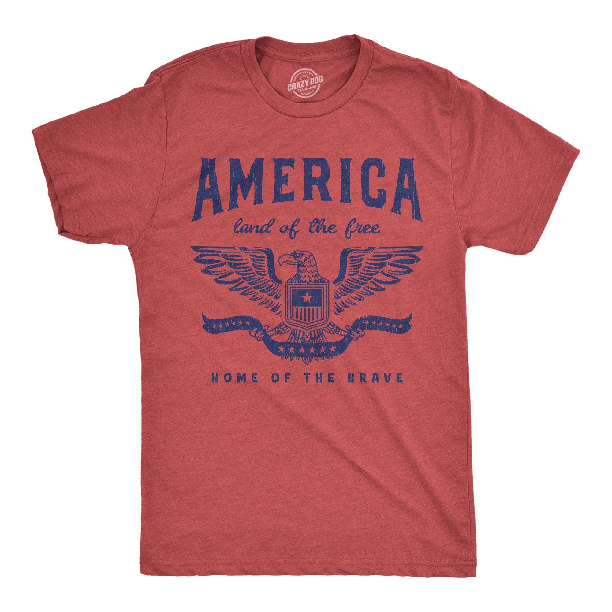America Land of the Free Home Brave Men's - Adult & Kids T-Shirts, Sweatshirts & Hoodies apparel design preview 1