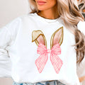 Plaid Coquette Bow Easter Bunny Ears Graphic - Adult & Kids T-Shirts, Sweatshirts & Hoodies apparel design preview 1