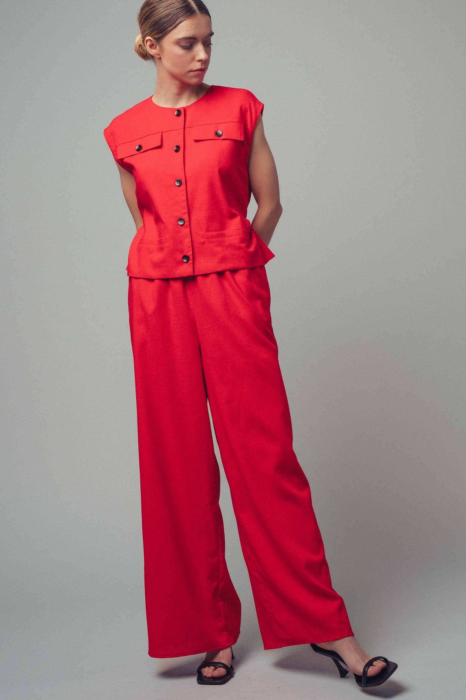 Tie-Waist Sleeveless Wide-Leg Linen Blend Jumpsuit - Adult & Kids T-Shirts, Sweatshirts & Hoodies apparel design preview 1