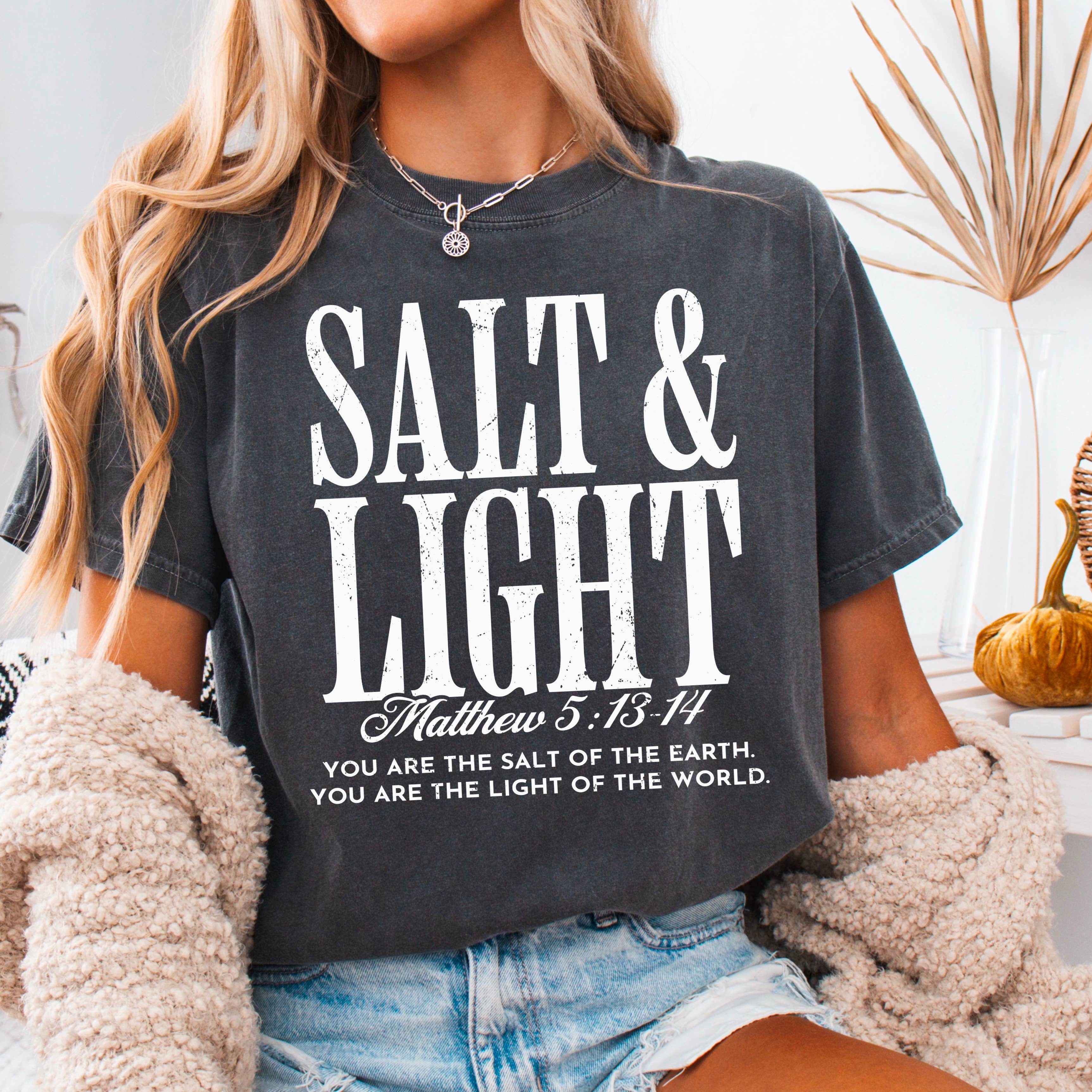 Salt Light Christian Comfort Colors - Adult & Kids T-Shirts, Sweatshirts & Hoodies apparel design preview 1