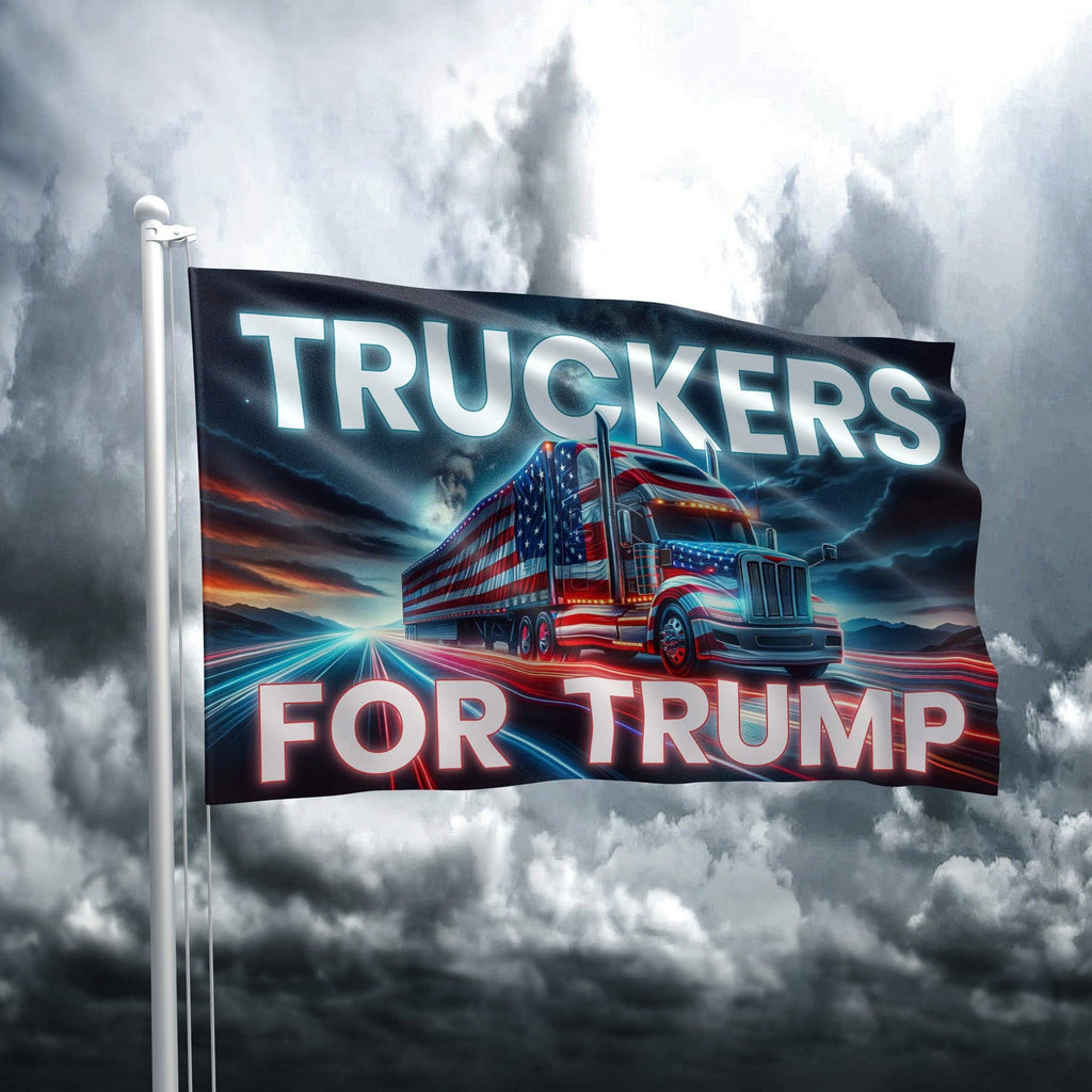 Truckers For Trump Flag 4 1872 - Adult & Kids T-Shirts, Sweatshirts & Hoodies apparel design preview 1