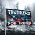Truckers For Trump Flag 4 1872 - Adult & Kids T-Shirts, Sweatshirts & Hoodies apparel design preview 1