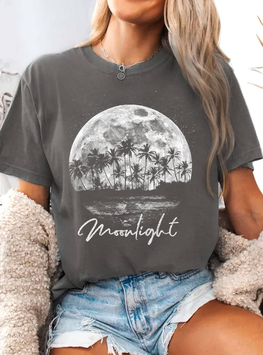 Moonlight Beach California Graphic - Adult & Kids T-Shirts, Sweatshirts & Hoodies apparel design preview 1