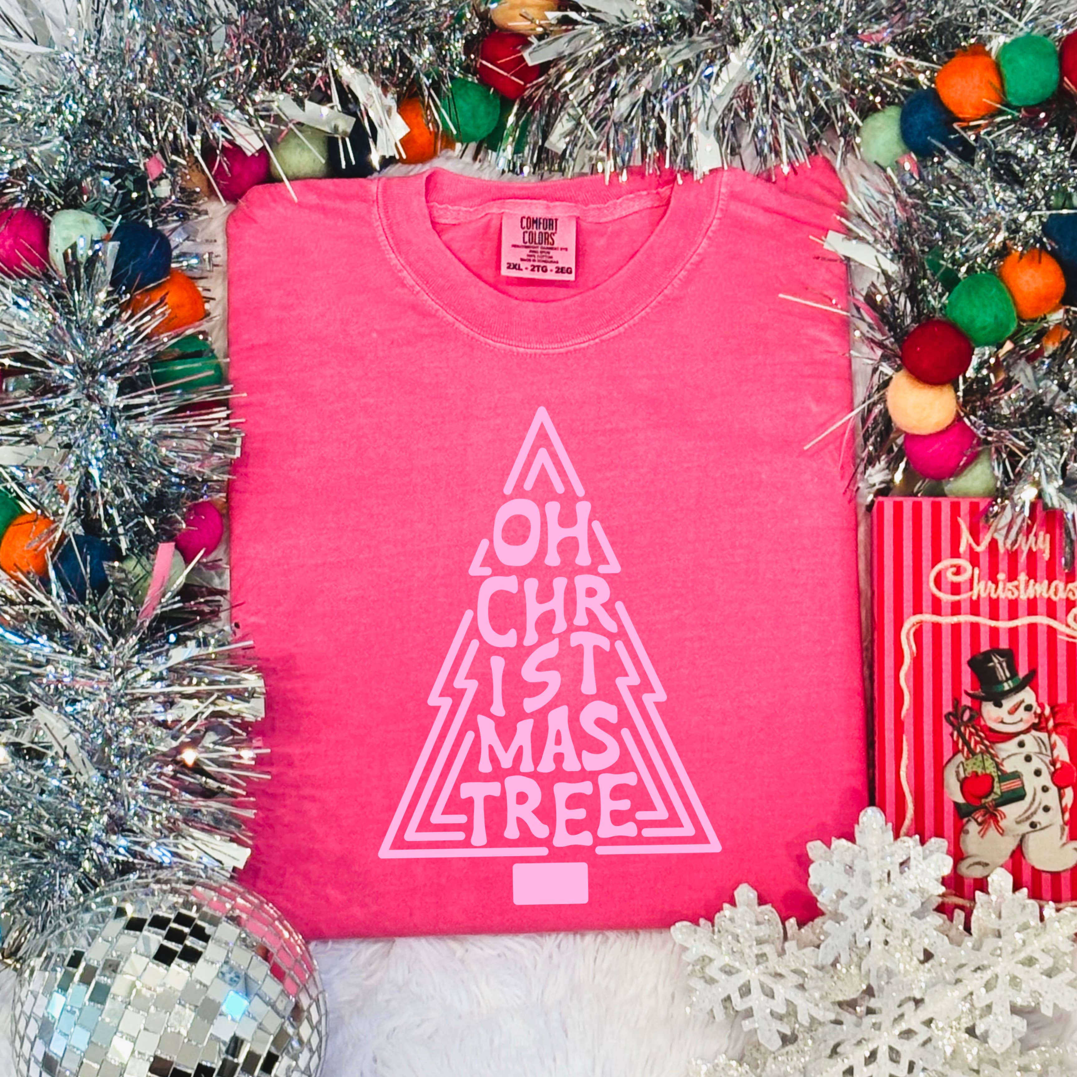 Oh Christmas Tree 2025 Graphic Comfort Color - Adult & Kids T-Shirts, Sweatshirts & Hoodies apparel design preview 1