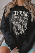 Texas Dream Catcher Cow Skull Graphic Brushed - Adult & Kids T-Shirts, Sweatshirts & Hoodies apparel design preview 1