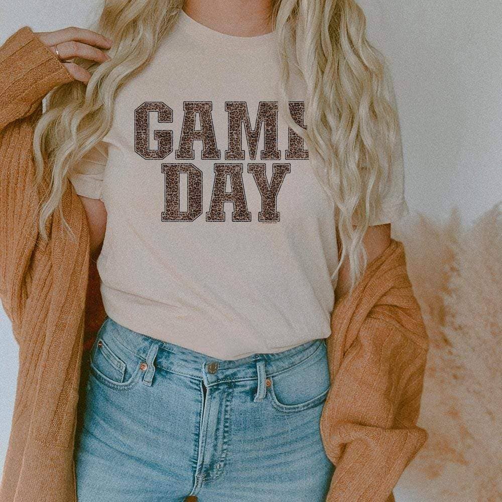 Gameday Leopard Print Cream - Adult & Kids T-Shirts, Sweatshirts & Hoodies apparel design preview 1