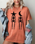 Mystical Couple, Stars, Moons, Skeleton, Halloween - Adult & Kids T-Shirts, Sweatshirts & Hoodies apparel design preview 1