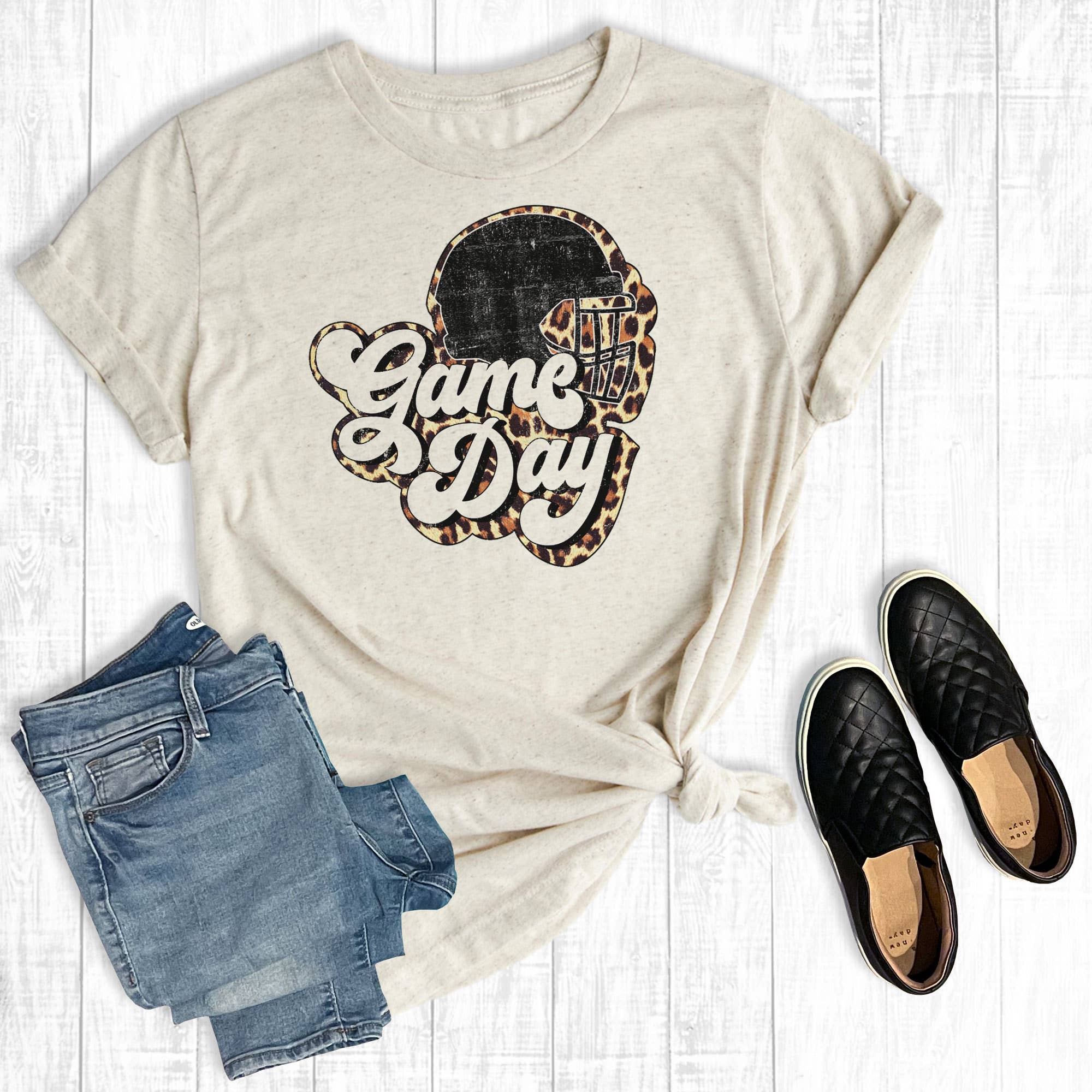 Leopard Gameday Football Helmet - Adult & Kids T-Shirts, Sweatshirts & Hoodies apparel design preview 1