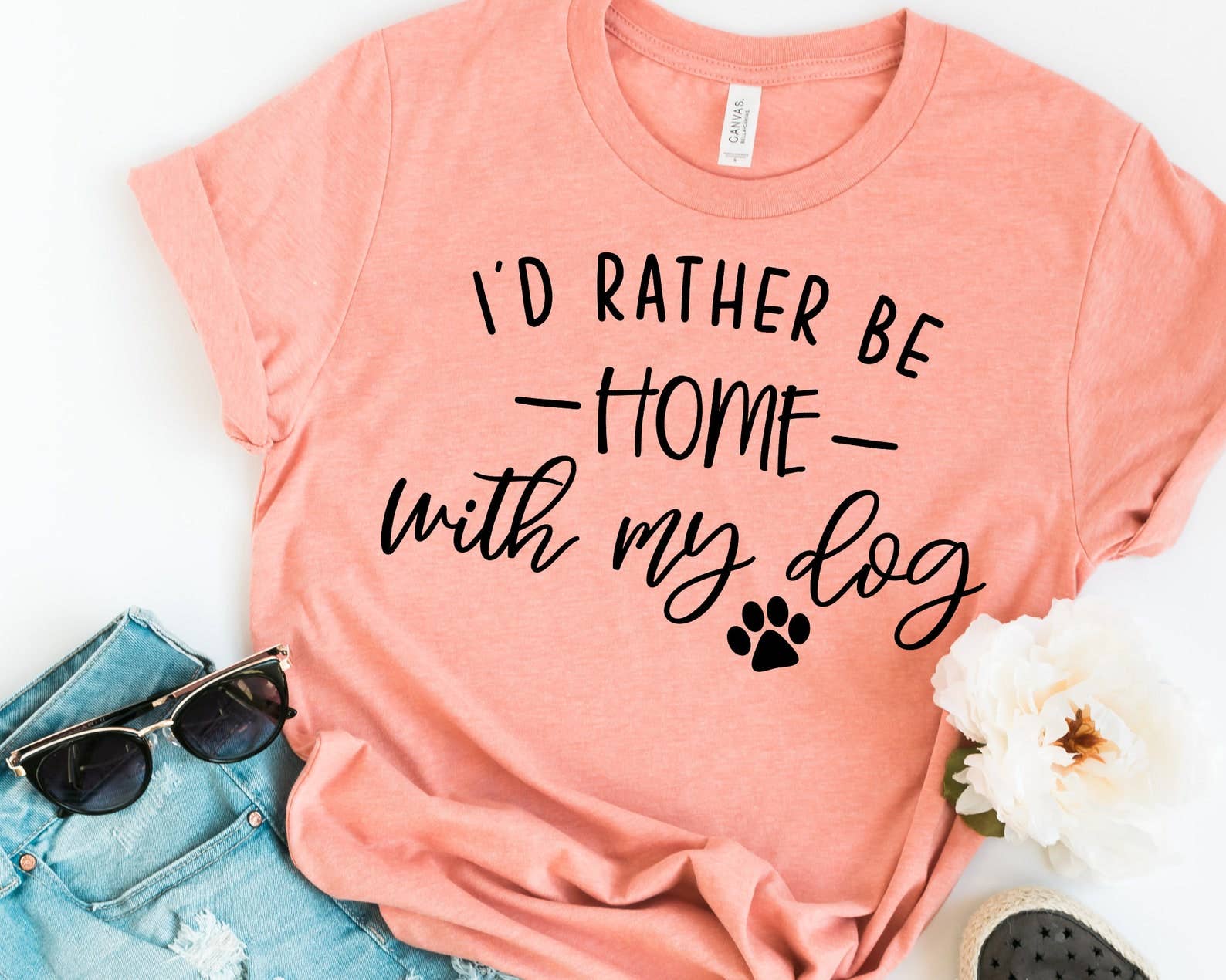 I'd Rather Be Home with My Dog - Adult & Kids T-Shirts, Sweatshirts & Hoodies apparel design preview 1