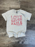 Love Never Fails 1 Corinthians 13:8 Ash Gray - Adult & Kids T-Shirts, Sweatshirts & Hoodies apparel design preview 1