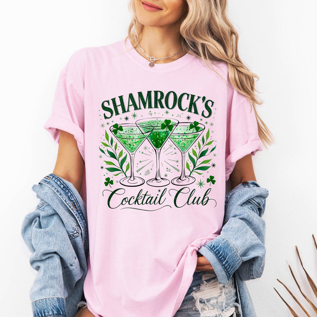 Shamrock's Cocktail Club, St Patrick's Day, Clover - Adult & Kids T-Shirts, Sweatshirts & Hoodies apparel design preview 1