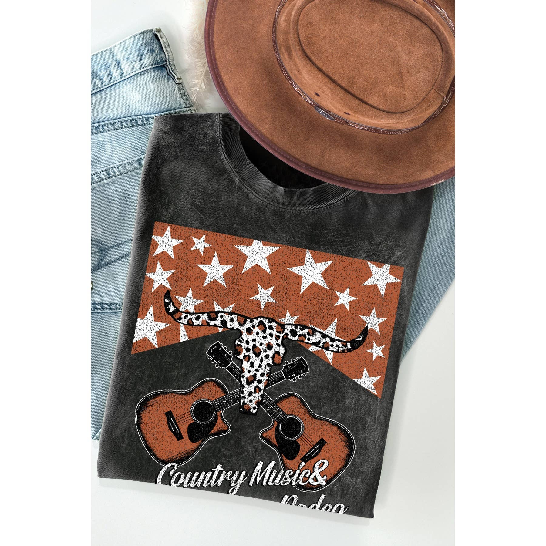 Country Music- Mineral Wash - Adult & Kids T-Shirts, Sweatshirts & Hoodies apparel design preview 1