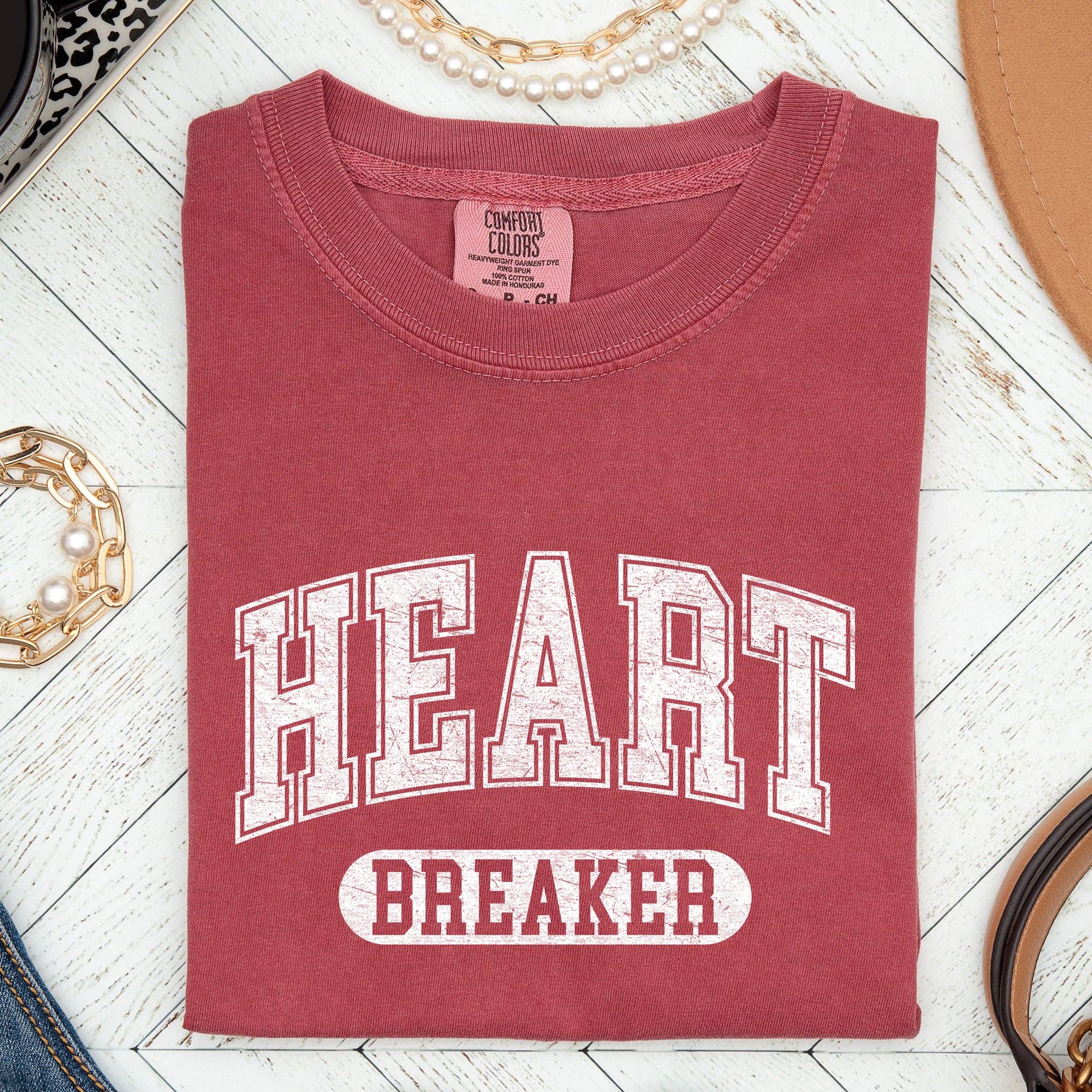 Heart Breaker, Collegiate, Love, Comfort Colors - Adult & Kids T-Shirts, Sweatshirts & Hoodies apparel design preview 1