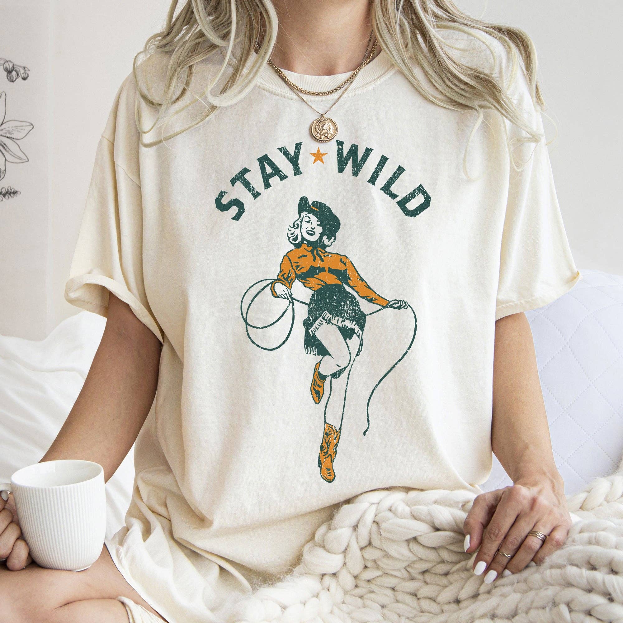 Stay Wild, Cowgirl, Western, Country, Cowboy, - Adult & Kids T-Shirts, Sweatshirts & Hoodies apparel design preview 1
