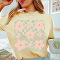 Retro Spring Flowers Comfort Color Graphic - Adult & Kids T-Shirts, Sweatshirts & Hoodies apparel design preview 1