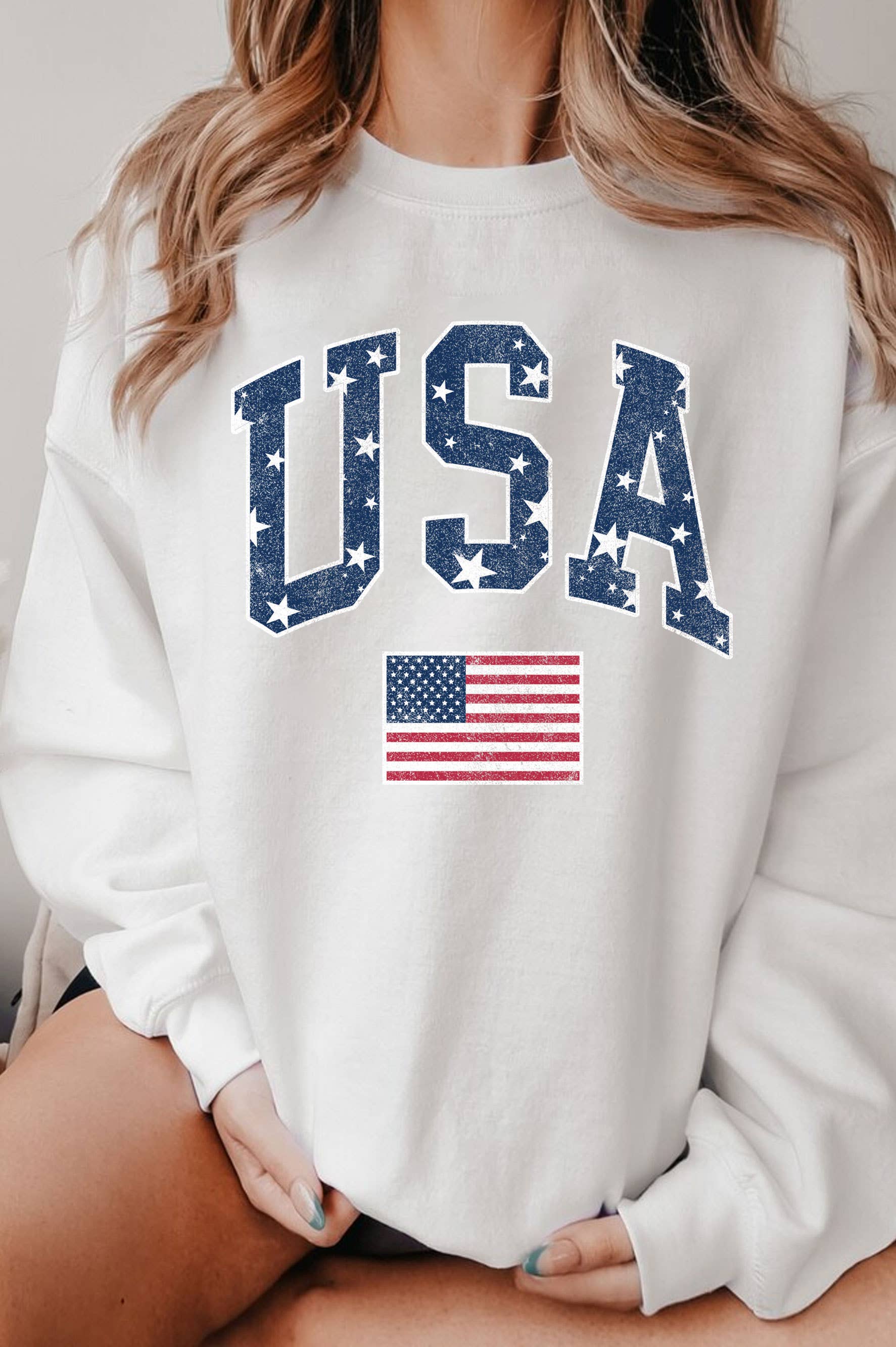 USA Star Flag Graphic Brushed - Adult & Kids T-Shirts, Sweatshirts & Hoodies apparel design preview 1