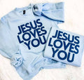 Jesus Loves You Block Puff Design - Adult & Kids T-Shirts, Sweatshirts & Hoodies apparel design preview 1