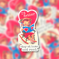 I'd Rather Stay At Home and Read Sticker - Adult & Kids T-Shirts, Sweatshirts & Hoodies apparel design preview 1