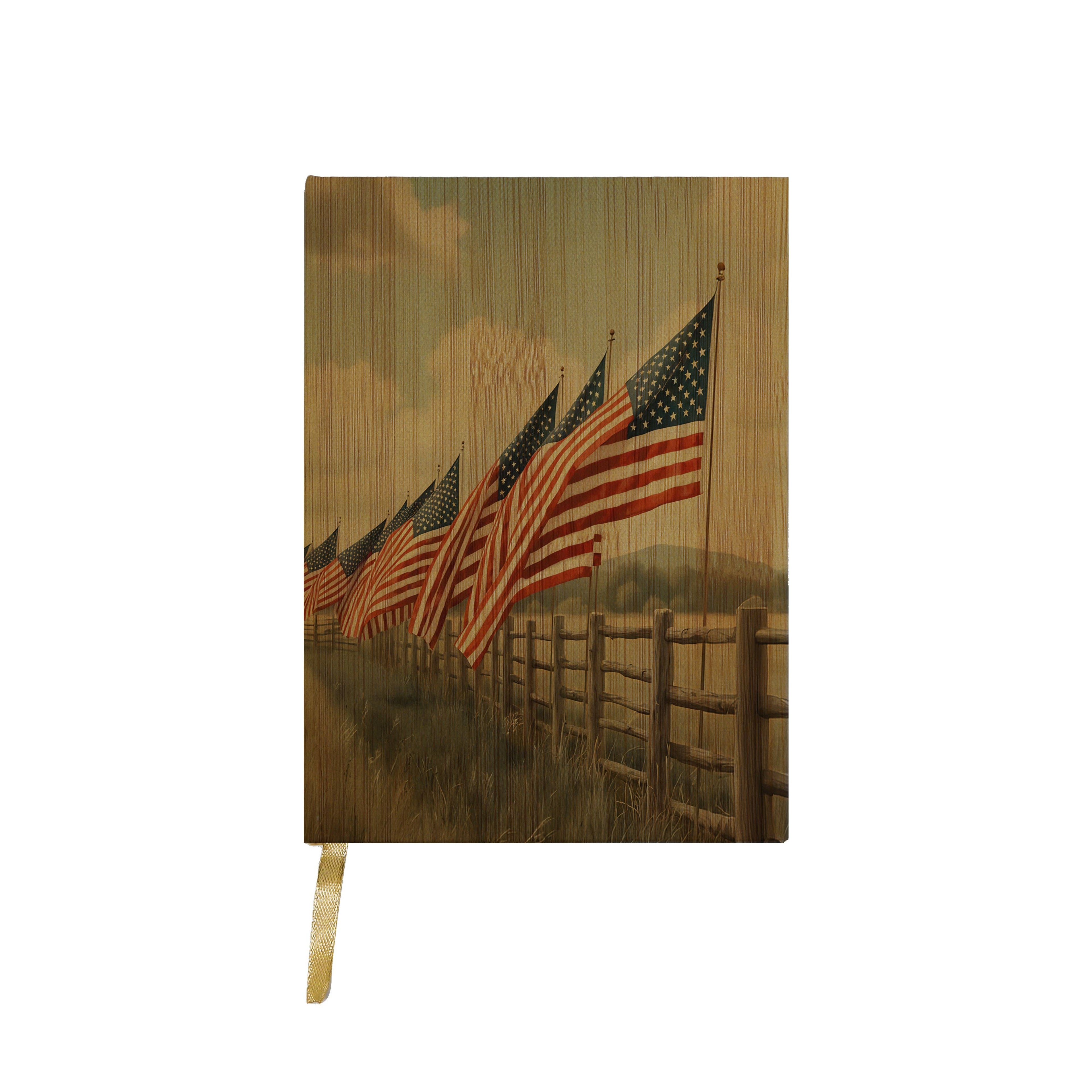 Flags in Field Fence Journal - Adult & Kids T-Shirts, Sweatshirts & Hoodies apparel design preview 1