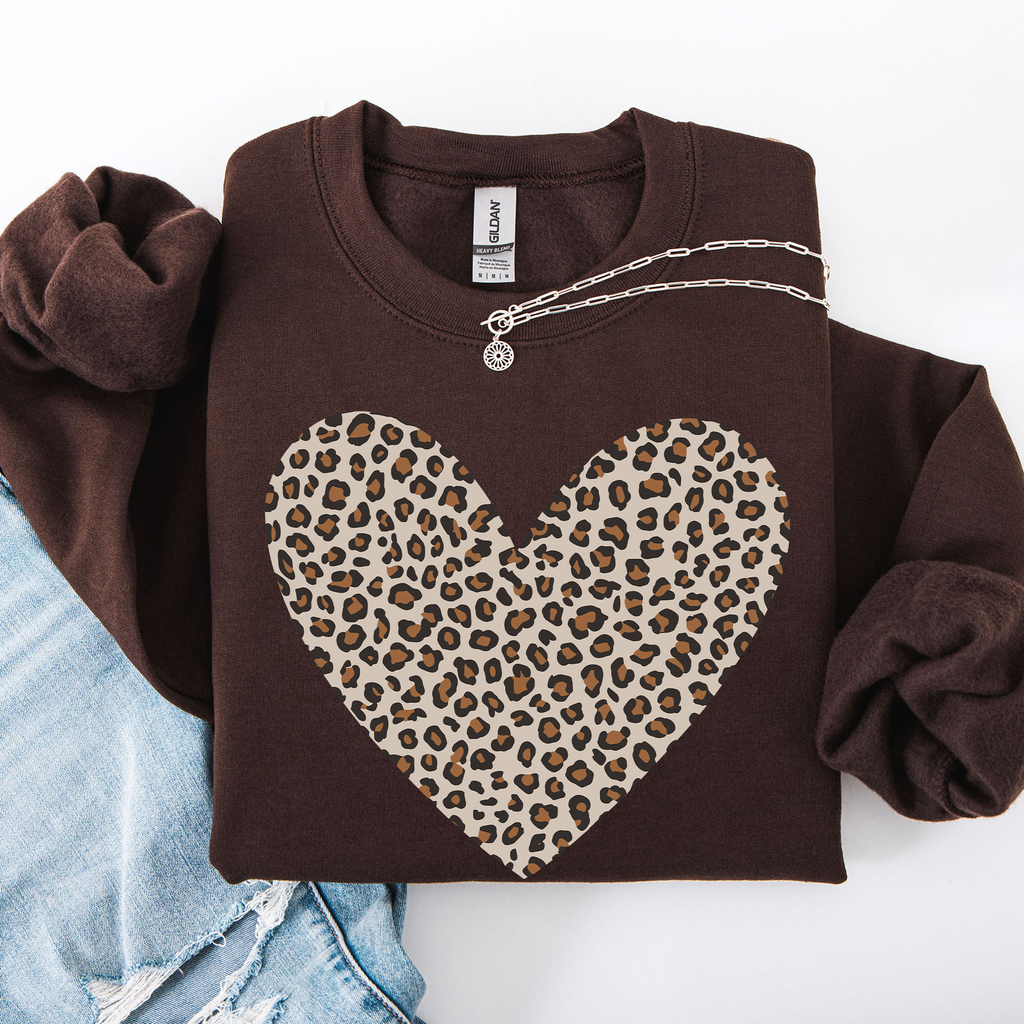 Classic Leopard Print Valentine's Day Heart, Love - Adult & Kids T-Shirts, Sweatshirts & Hoodies apparel design preview 1