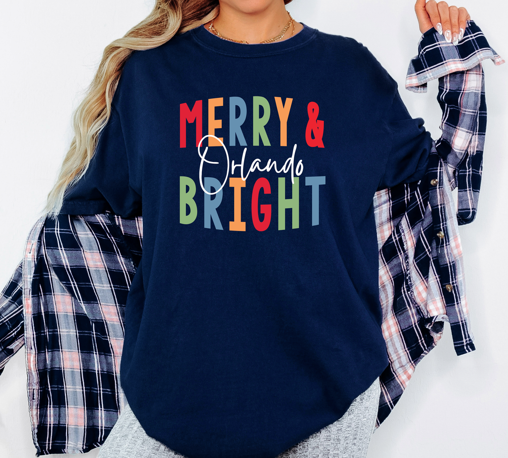 Clearance! Custom Merry Bright Christmas - Adult & Kids T-Shirts, Sweatshirts & Hoodies apparel design preview 1