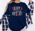 Clearance! Custom Merry Bright Christmas - Adult & Kids T-Shirts, Sweatshirts & Hoodies apparel design preview 1