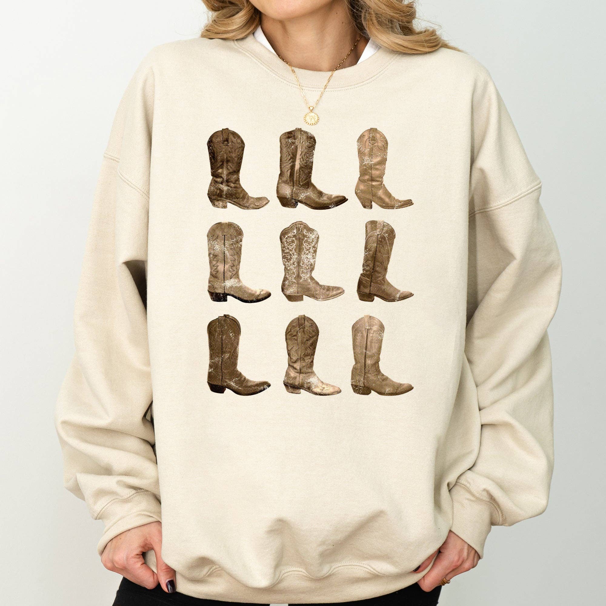 Cowboy Boots, Western, Retro, Vintage, Country, - Adult & Kids T-Shirts, Sweatshirts & Hoodies apparel design preview 1