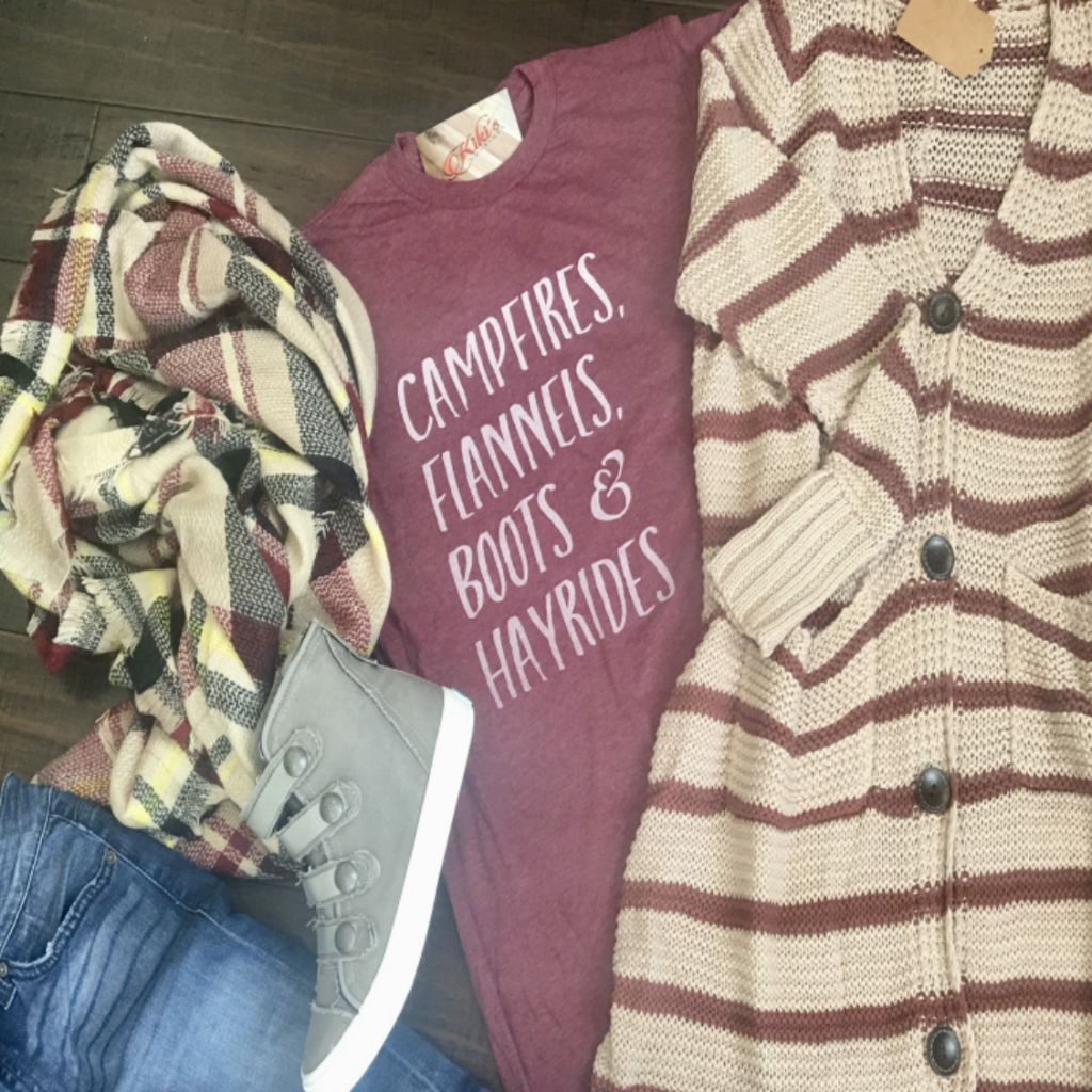 Campfires, Flannels, Boots, Hayrides - Adult & Kids T-Shirts, Sweatshirts & Hoodies apparel design preview 1