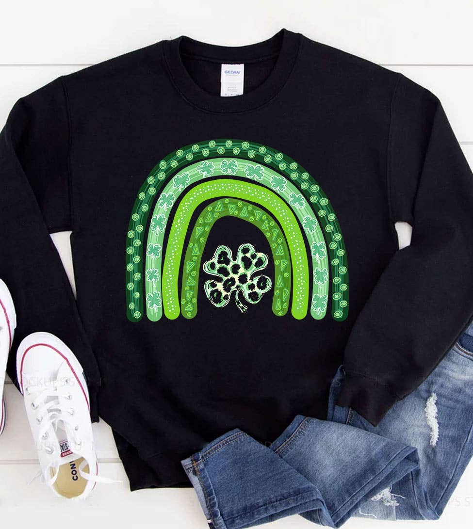 Shamrock Rainbow St. Patrick's Day Irish Clover - Adult & Kids T-Shirts, Sweatshirts & Hoodies apparel design preview 1