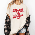 Merry and Bright, Classic Christmas Winter Santa Xmas - Adult & Kids T-Shirts, Sweatshirts & Hoodies apparel design preview 1