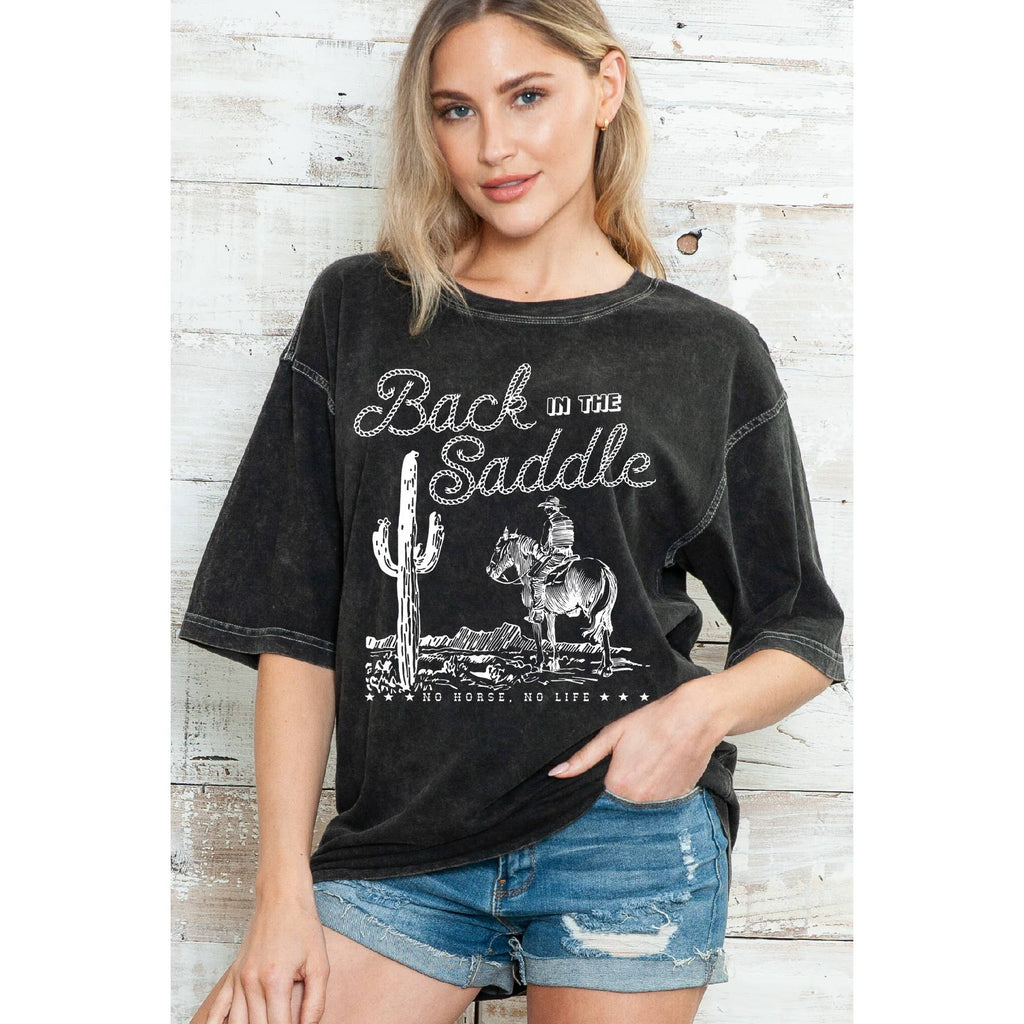 Back in the Saddle Oversize Mineral Wash - Adult & Kids T-Shirts, Sweatshirts & Hoodies apparel design preview 1
