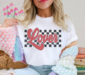 Retro Checkered Lover Valentines Day Graphic - Adult & Kids T-Shirts, Sweatshirts & Hoodies apparel design preview 1