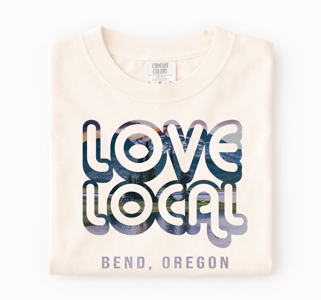 Love Local Custom Comfort Colors®, Town Name Souvenir - Adult & Kids T-Shirts, Sweatshirts & Hoodies apparel design preview 1