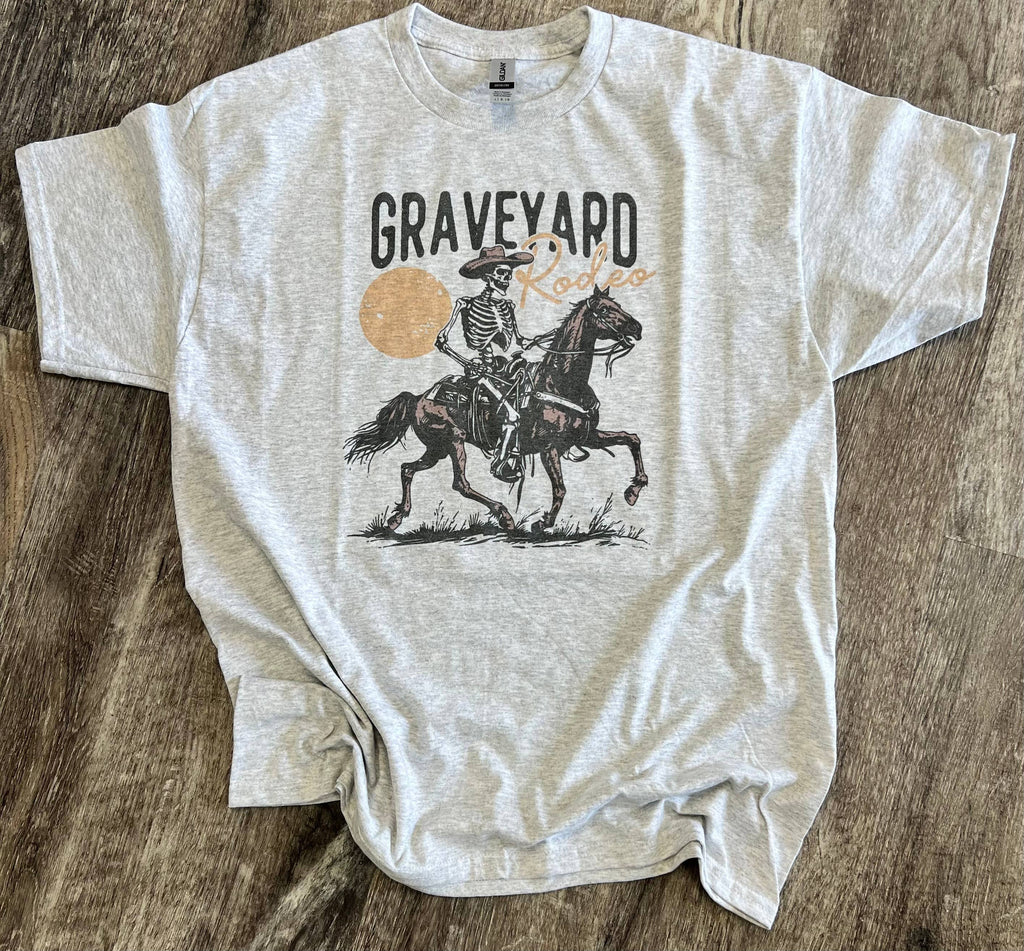 Graveyard Rodeo On Ash Gray - Adult & Kids T-Shirts, Sweatshirts & Hoodies apparel design preview 1