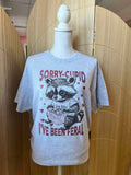 Sorry Cupid I've Been Feral Raccoon On Ash Gray - Adult & Kids T-Shirts, Sweatshirts & Hoodies apparel design preview 1