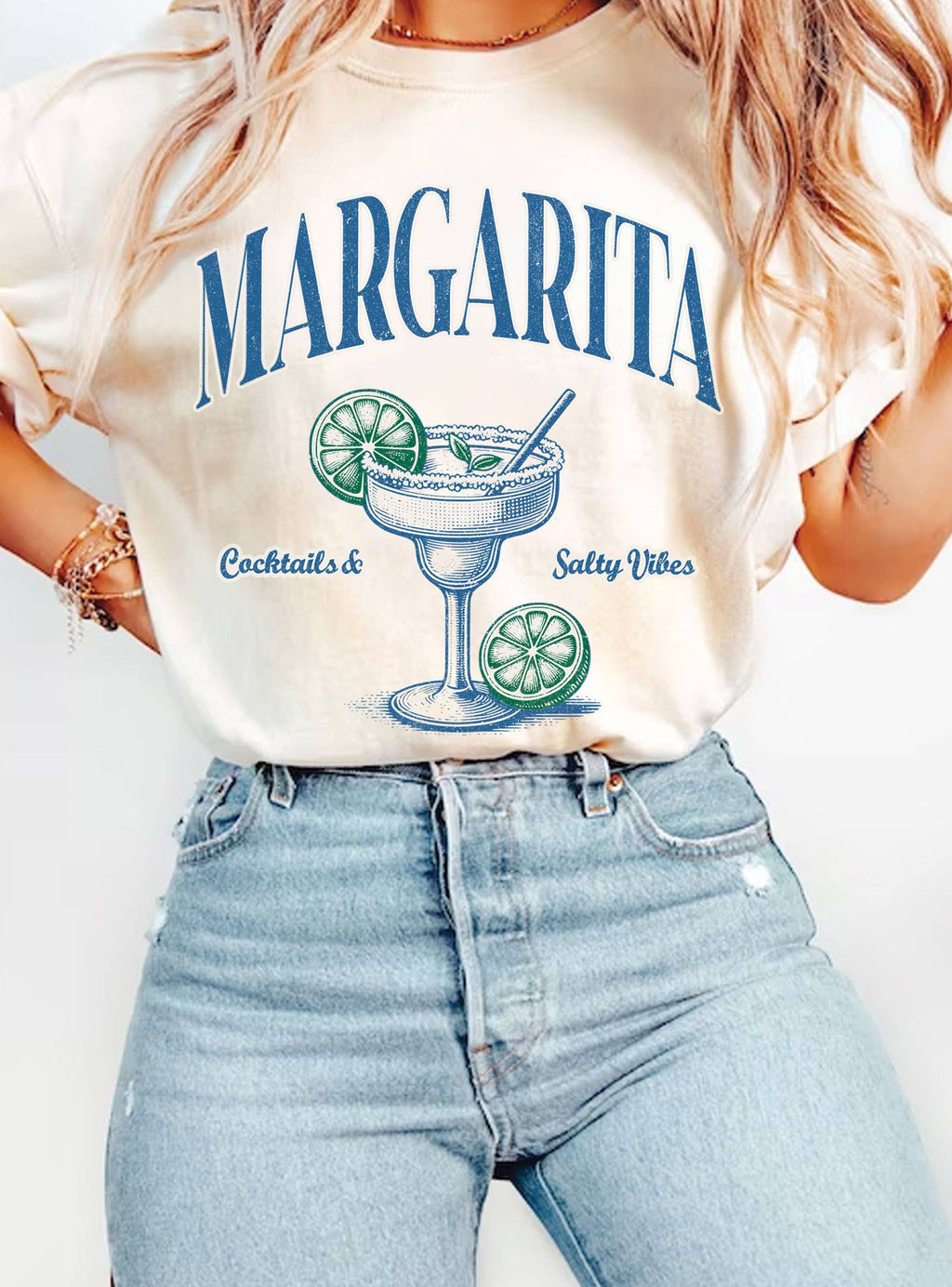Margarita Cocktails and Salty Vibes Graphic - Adult & Kids T-Shirts, Sweatshirts & Hoodies apparel design preview 1