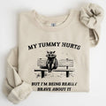 My Tummy Hurts, Raccoon, Meme, Aesthetic, Funny - Adult & Kids T-Shirts, Sweatshirts & Hoodies apparel design preview 1